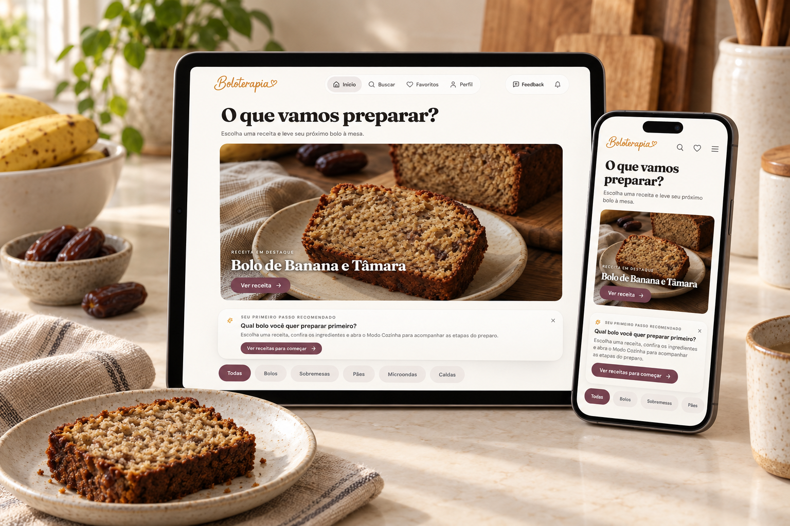 Mockup do aplicativo Boloterapia