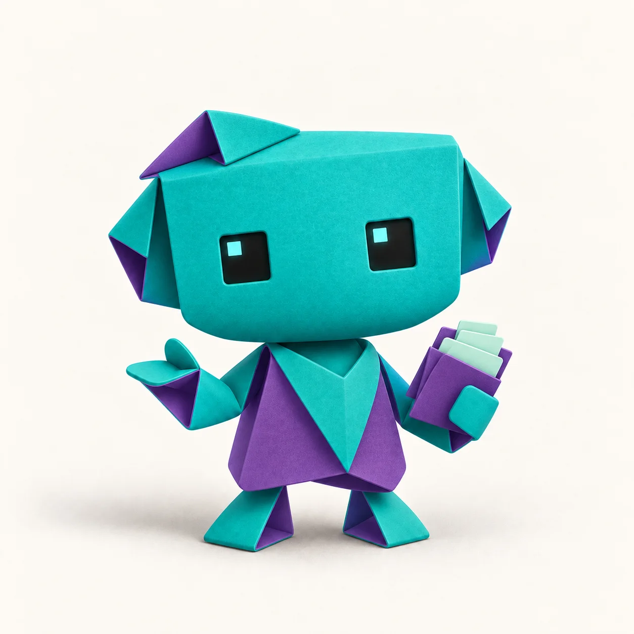 Bia, personagem de IA em origami