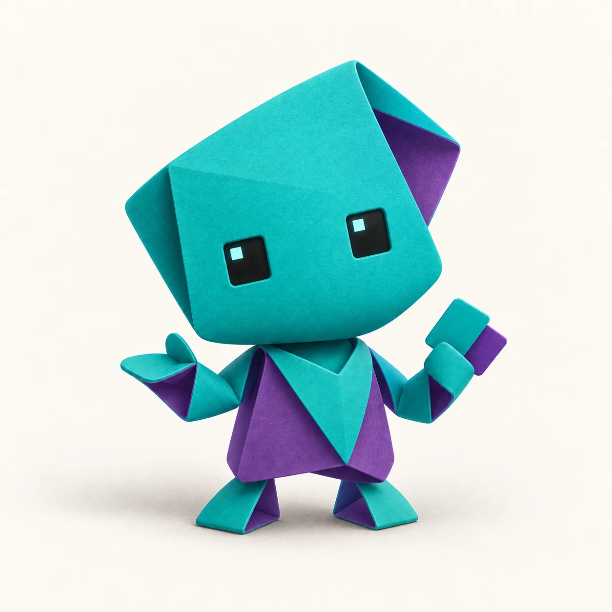Donna, personagem de IA em origami