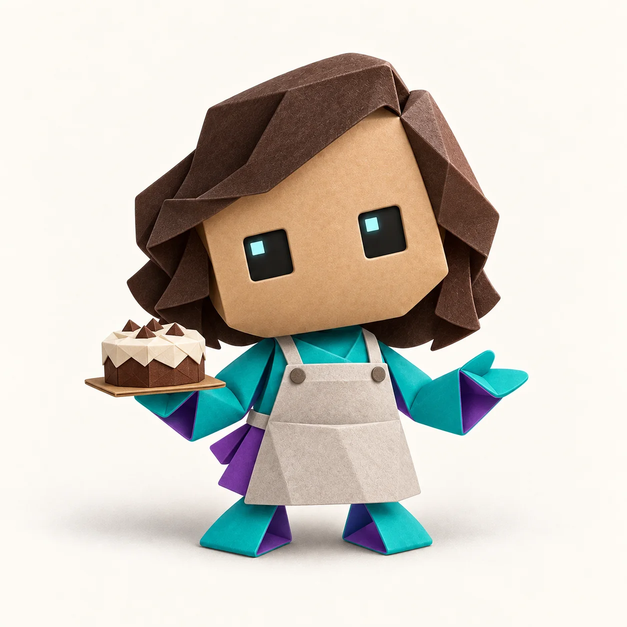 Isadora, personagem de IA em origami